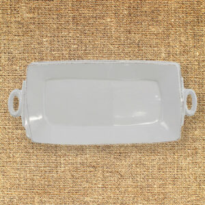 Lastra Light Gray Rectangular Handled Platter by Vietri