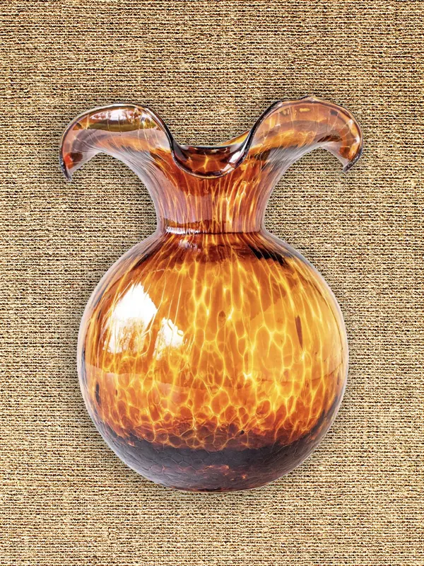 Hibiscus Vase Brown Tortoise